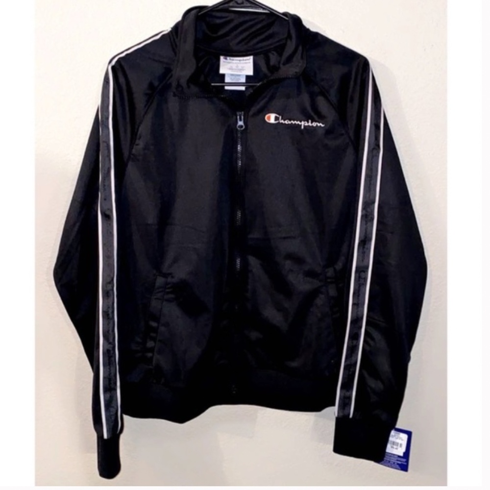 Champion Jacket in Black, Champion Tracksuit Jacket Size Large